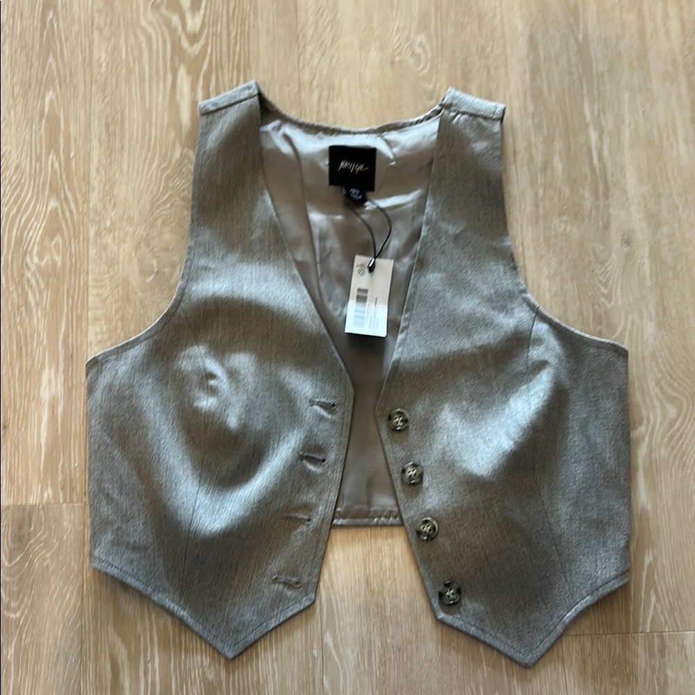 Nasty Gal Light Gray Tailored Vest